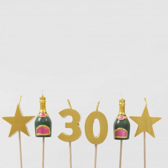 Smiling Faces 30th Birthday Candle Set