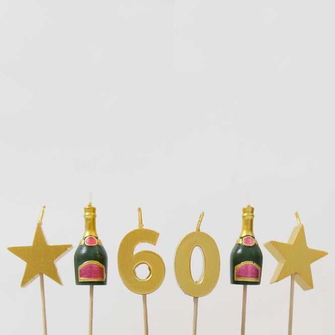Smiling Faces 60th Birthday Candle Set