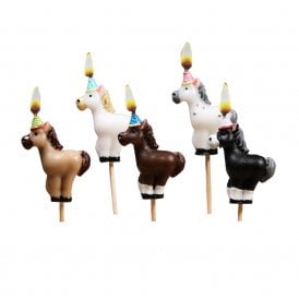Ponies in Party Hats Candle Set