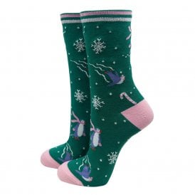 Penguin Green Bamboo Socks