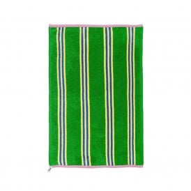 Green Stripe Terry Toweling Hand Towel
