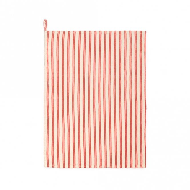 Sophie Home Red Striped Cotton Tea Towel