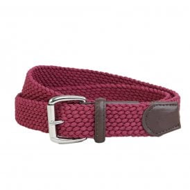 Aylsham Burgundy Cornrow Elastic Web Belt