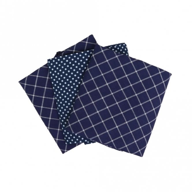 Sophos Lifestyle Blue Check & Spot Handkerchief Set