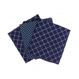 Blue Check & Spot Handkerchief Set