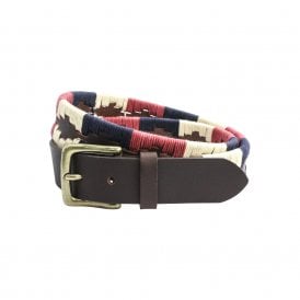 Wothorpe Ecru, Burgundy & Navy Belt