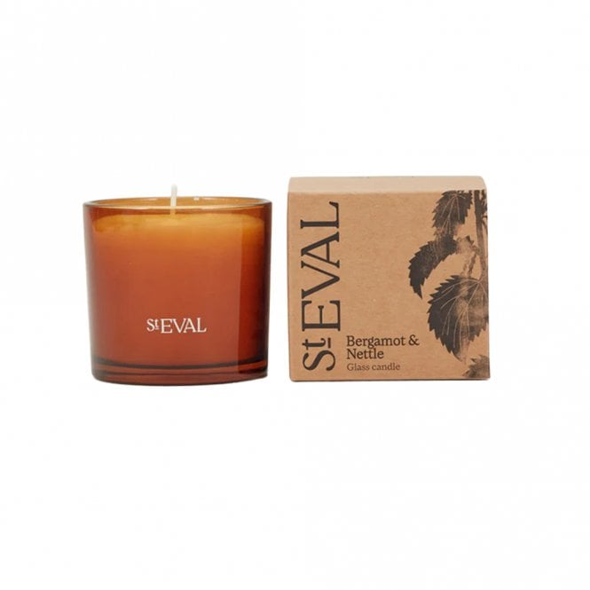 St. Eval Bergamot & Nettle Scented Amber Glass Candle