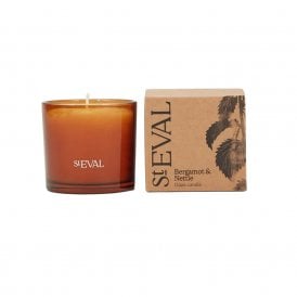 Bergamot & Nettle Scented Amber Glass Candle