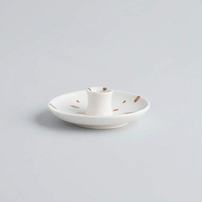 St. Eval Gold Brushmarks Candle Holder