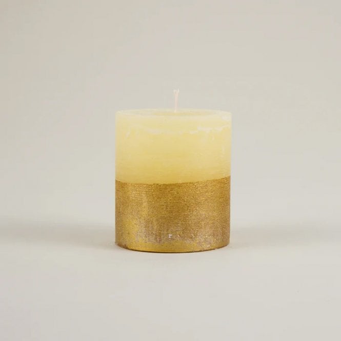 St. Eval Inspiritus Gold Half-Dipped Pillar Candle