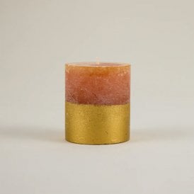 Orange & Cinnamon Gold Half Dipped Pillar Candle