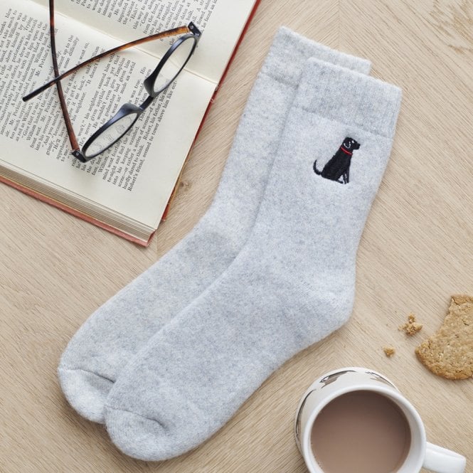 Sweet William Black Labrador Dog Walking Socks