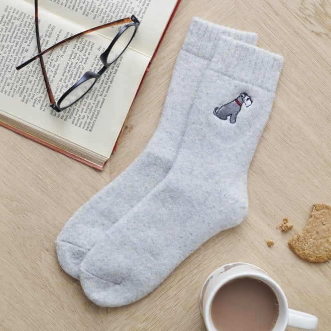 Sweet William Grey Schnauzer Dog Walking Socks