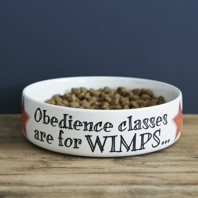 Sweet William Obedience Classes are for Wimps Large Dog Bowl