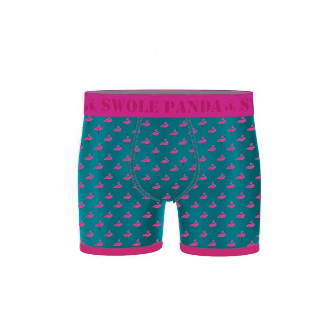 Swole Panda Flamingo Bamboo Boxers with Pink Band