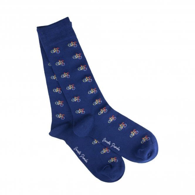 Swole Panda Men's Blue Bicycle Bamboo Socks
