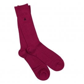 Men's Cerise Bamboo Socks