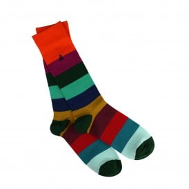 Men's Multi Block Striped Bamboo Socks