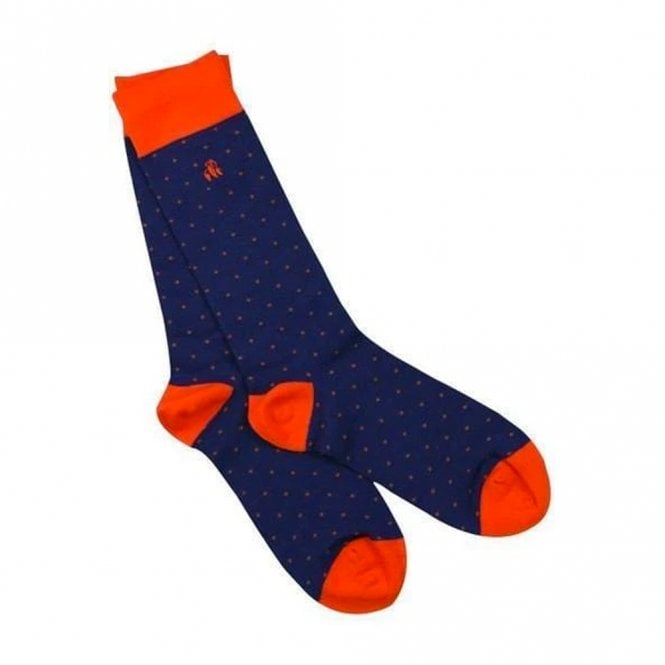 Swole Panda Men's Spotted Orange Bamboo Socks