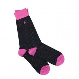 Men's Spotted Pink Bamboo Socks