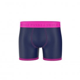 Navy Bamboo Boxers with Pink Band