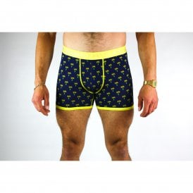 Palm Trees Bamboo Boxers with Yellow Band
