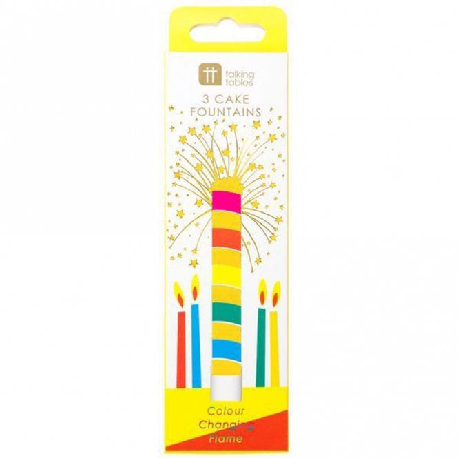 Talking Tables Birthday Brights Rainbow Colour Changing Cake Fountains