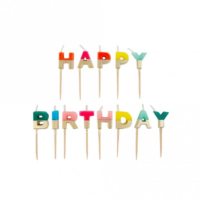Talking Tables Birthday Brights Rainbow Happy Birthday Candles