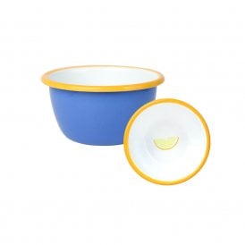 Bon Appetit Lemon Blue Enamel Bowl