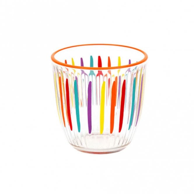 Talking Tables Bright Striped Multi-Coloured Glass Tumbler