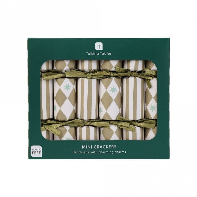Talking Tables Gold Harlequin Mini Christmas Crackers Pack of 6
