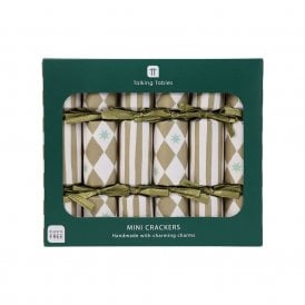 Gold Harlequin Mini Christmas Crackers Pack of 6