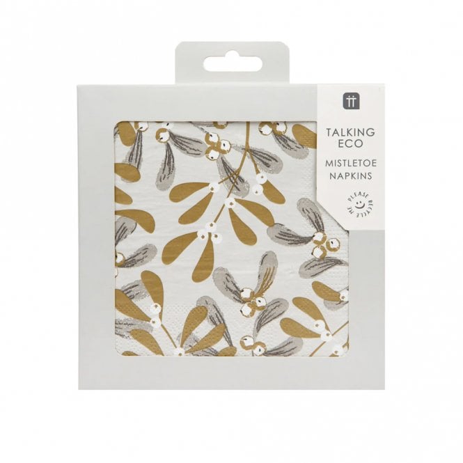 Talking Tables Gold Mistletoe Paper Napkins