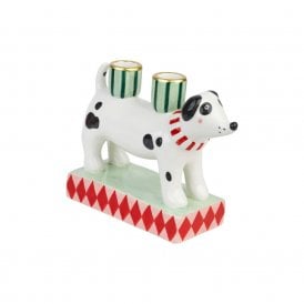 Hand-Painted Dog Ceramic Candle Holder