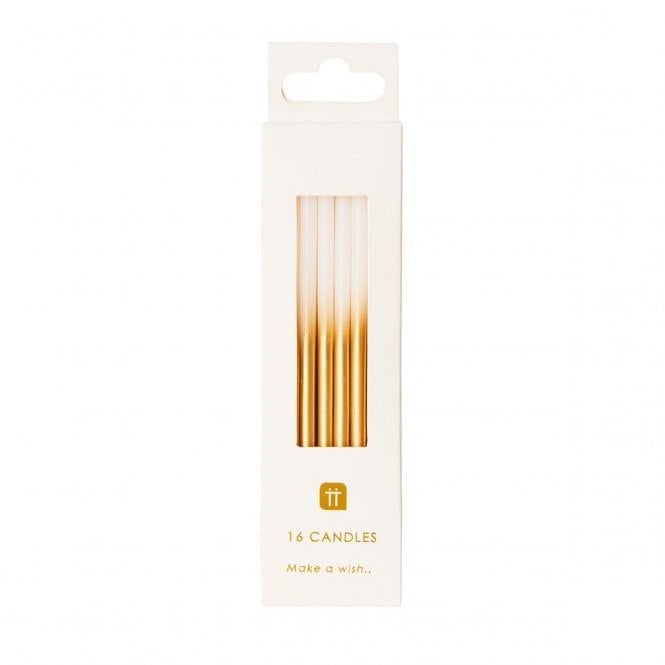 Talking Tables Luxe White & Gold Candles