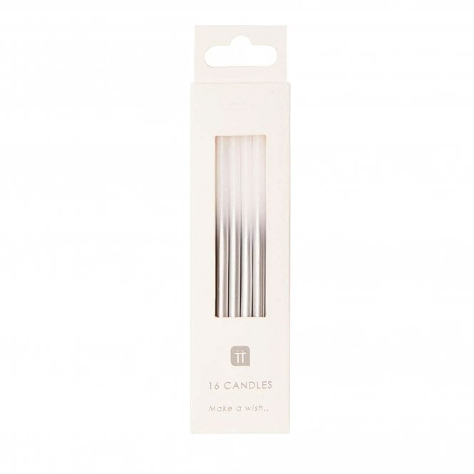 Talking Tables Luxe White & Silver Candles
