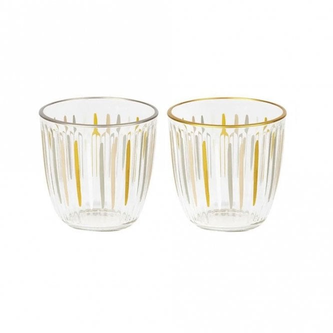 Talking Tables Metallic Striped Coloured Glass Tumbler