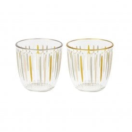 Metallic Striped Coloured Glass Tumbler
