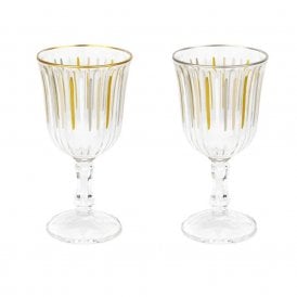 Metallic Striped Coloured Wine Glass