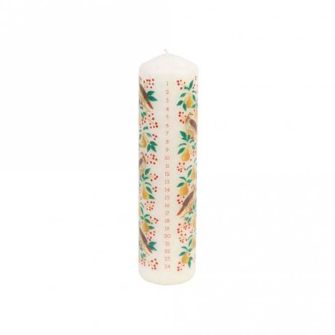 Talking Tables Partridge & Pear Advent Pillar Candle