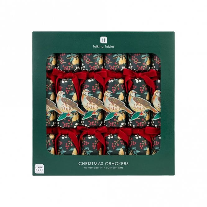 Talking Tables Partridge & Pear Christmas Crackers Pack of 6