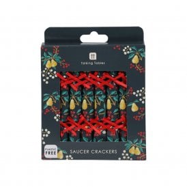 Partridge & Pear Christmas Saucer Crackers Pack of 8