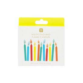 Rainbow Birthday Candles With Coloured Flames