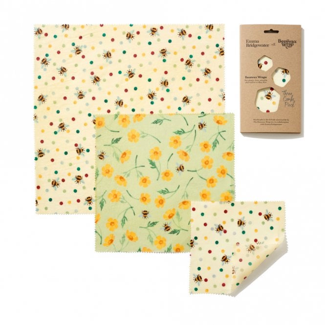 The Beeswax Wrap Co. Emma Bridgewater Bees & Buttercups Print 3 Combo Beeswax Wraps