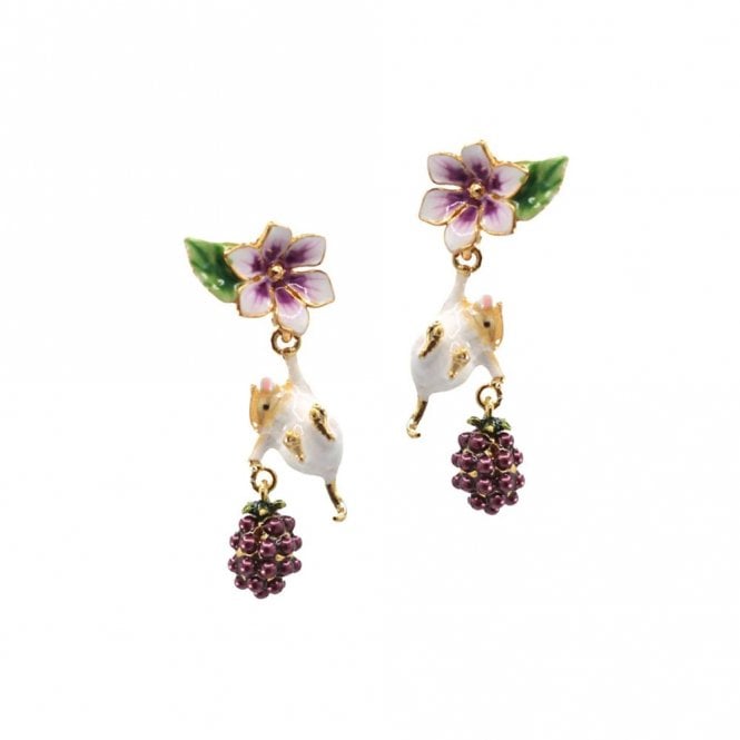 The Bill Skinner Studio Blackberry & Mouse Drop Earrings