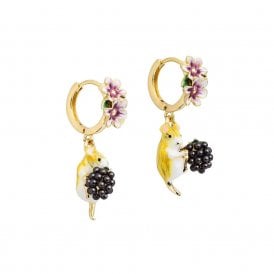 Blackberry Mouse Huggie Earrings