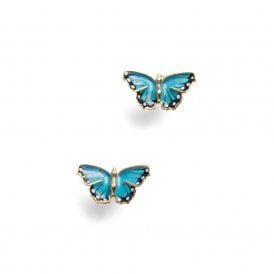 Blue Butterfly Stud Earrings
