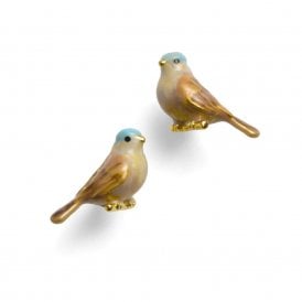 Cole Tit English Bird Stud Earrings