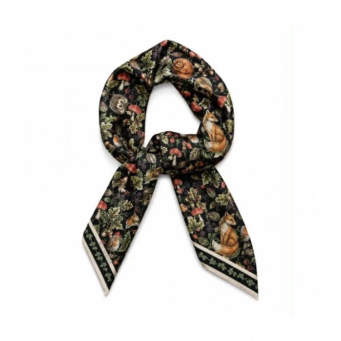 The Bill Skinner Studio Forest Friends Twilly Scarf Navy