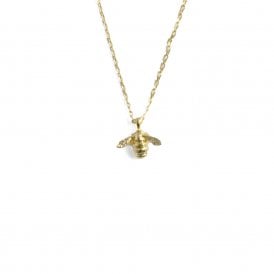 Gold Bee Pendant Necklace